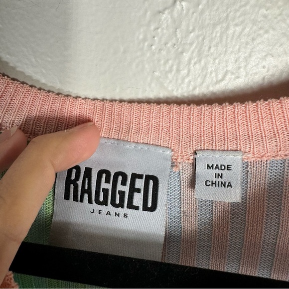 RAGGED PRIEST sweater pastel colorblock ribbed top medium DOLLS KILL y2k gothic - Picture 3 of 14